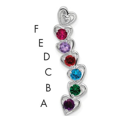 14K White Gold Family Pendant