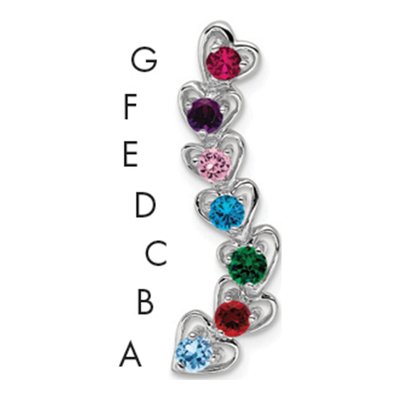 14K White Gold Family Pendant