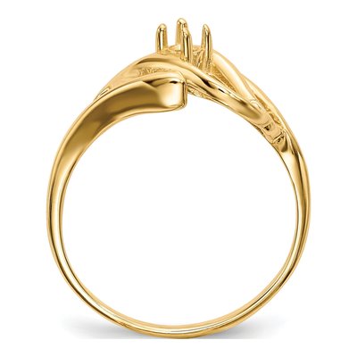 14K Yellow Gold 1-Stone Mother's Ring Mounting – view 2