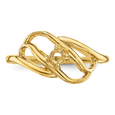 14K Yellow Gold 1-Stone Mother's Ring Mounting – view 4