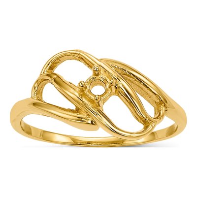 14K Yellow Gold 1-Stone Mother's Ring Mounting