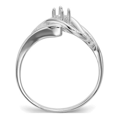 14K White Gold 1-Stone Mother's Ring Mounting – view 2