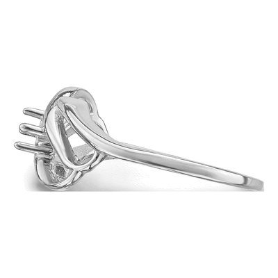 14K White Gold 1-Stone Mother's Ring Mounting – view 3