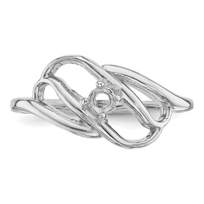 14K White Gold 1-Stone Mother's Ring Mounting – view 4