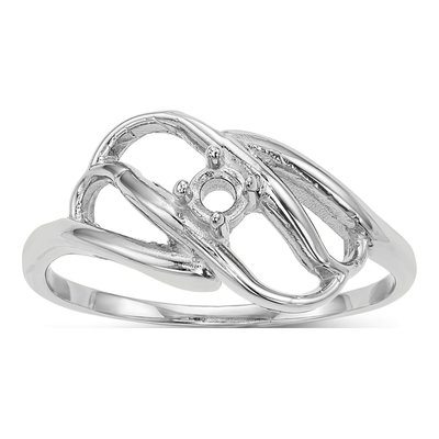 14K White Gold 1-Stone Mother's Ring Mounting
