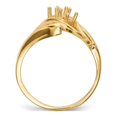 14K Yellow Gold 2-Stone Mother's Ring Mounting – view 2