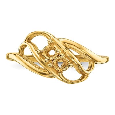 14K Yellow Gold 2-Stone Mother's Ring Mounting – view 4