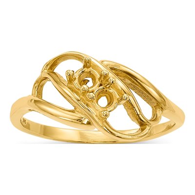 14K Yellow Gold 2-Stone Mother's Ring Mounting