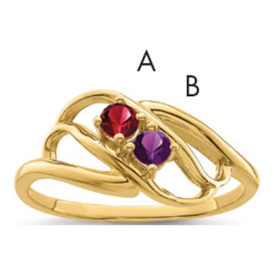14K Yellow Gold Family Mother's Ring