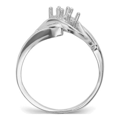 14K White Gold 2-Stone Mother's Ring Mounting – view 2