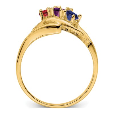 14K Yellow Gold 3-Stone Mother's Ring Mounting – view 3