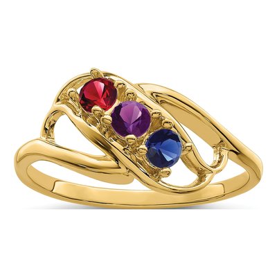 14K Yellow Gold Family Mother's Ring – view 2