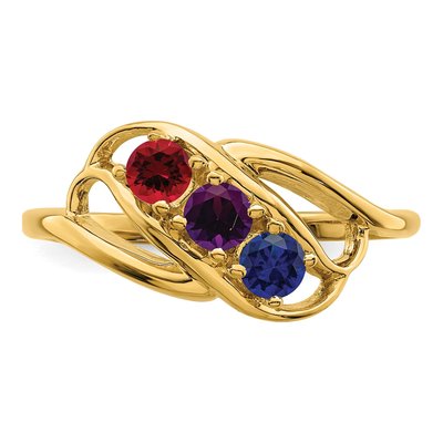 14K Yellow Gold Family Mother's Ring – view 5
