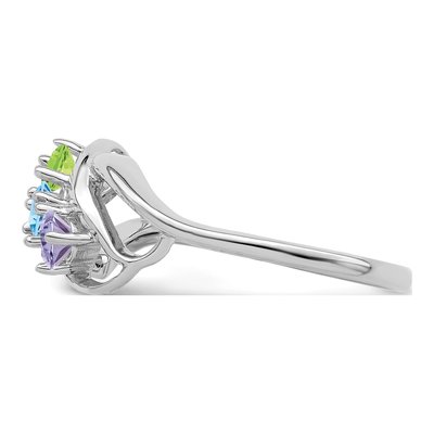 Sterling Silver Personalized 3-Stone Mother's Ring – view 4