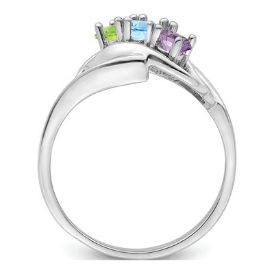 14K White Gold Family Mother's Ring – view 2