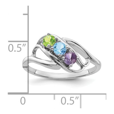 14K White Gold Family Mother's Ring – view 4