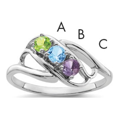 14K White Gold Family Mother's Ring – view 6