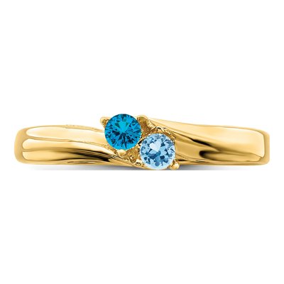 14K Yellow Gold 2-Stone Mother's Ring Mounting – view 5