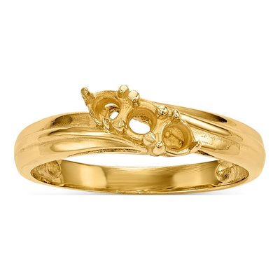 14K Yellow Gold 3-Stone Mother's Ring Mounting – view 6