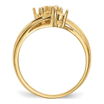 14K Yellow Gold 3-Stone Mother's Ring Mounting – view 7