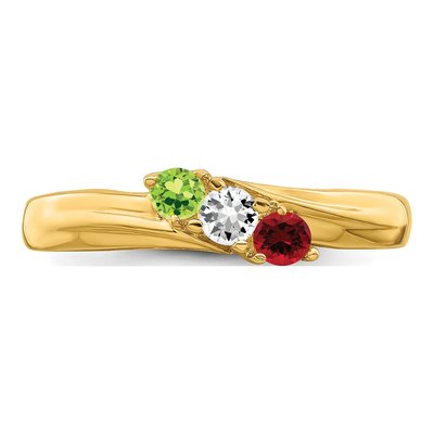 14K Yellow Gold 3-Stone Mother's Ring – view 5