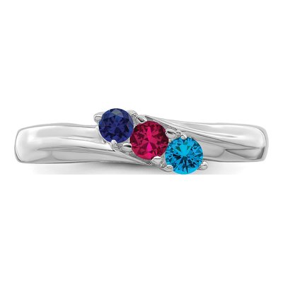 Personalized Sterling Silver 3-Stone Mother's Ring – view 5