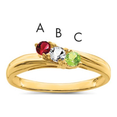 14K Yellow Gold Personalized Family Ring