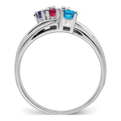 14K White Gold Customizable Family Ring – view 2
