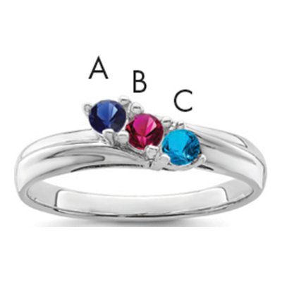14K White Gold Customizable Family Ring – view 6