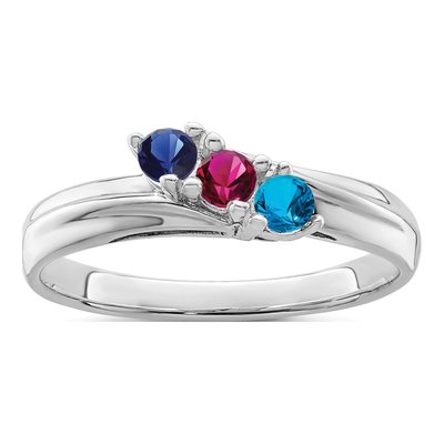 14K White Gold Customizable Family Ring