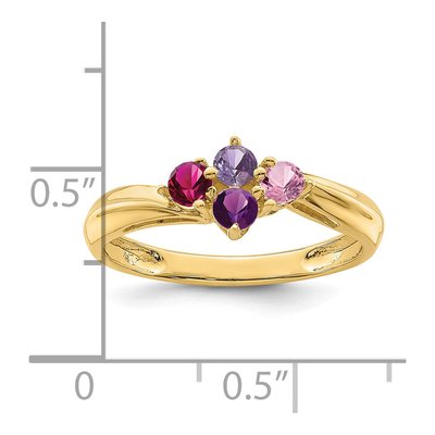 14K Yellow Gold 4-Stone Mother's Ring Mounting – view 5