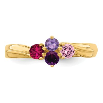 14K Yellow Gold 4-Stone Mother's Ring Mounting – view 7