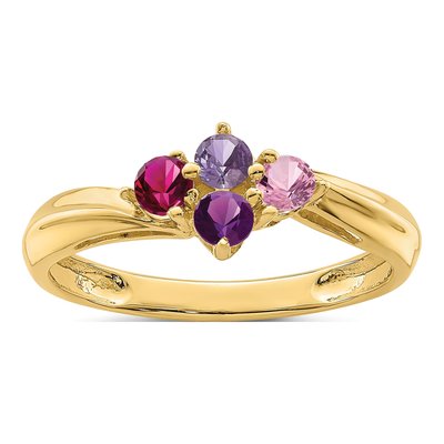 14K Yellow Gold 4-Stone Mother's Ring – view 2