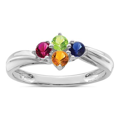 Sterling Silver 4-Stone Mother's Ring – view 2