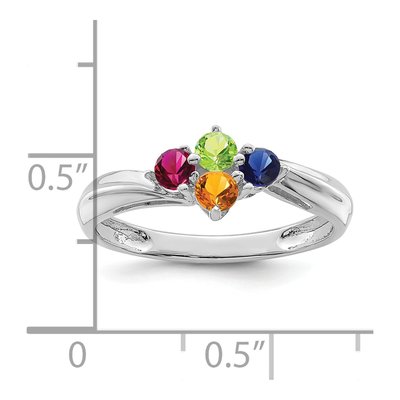 Sterling Silver 4-Stone Mother's Ring – view 6