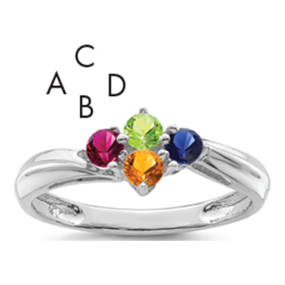 Sterling Silver 4-Stone Mother's Ring, Made to Order