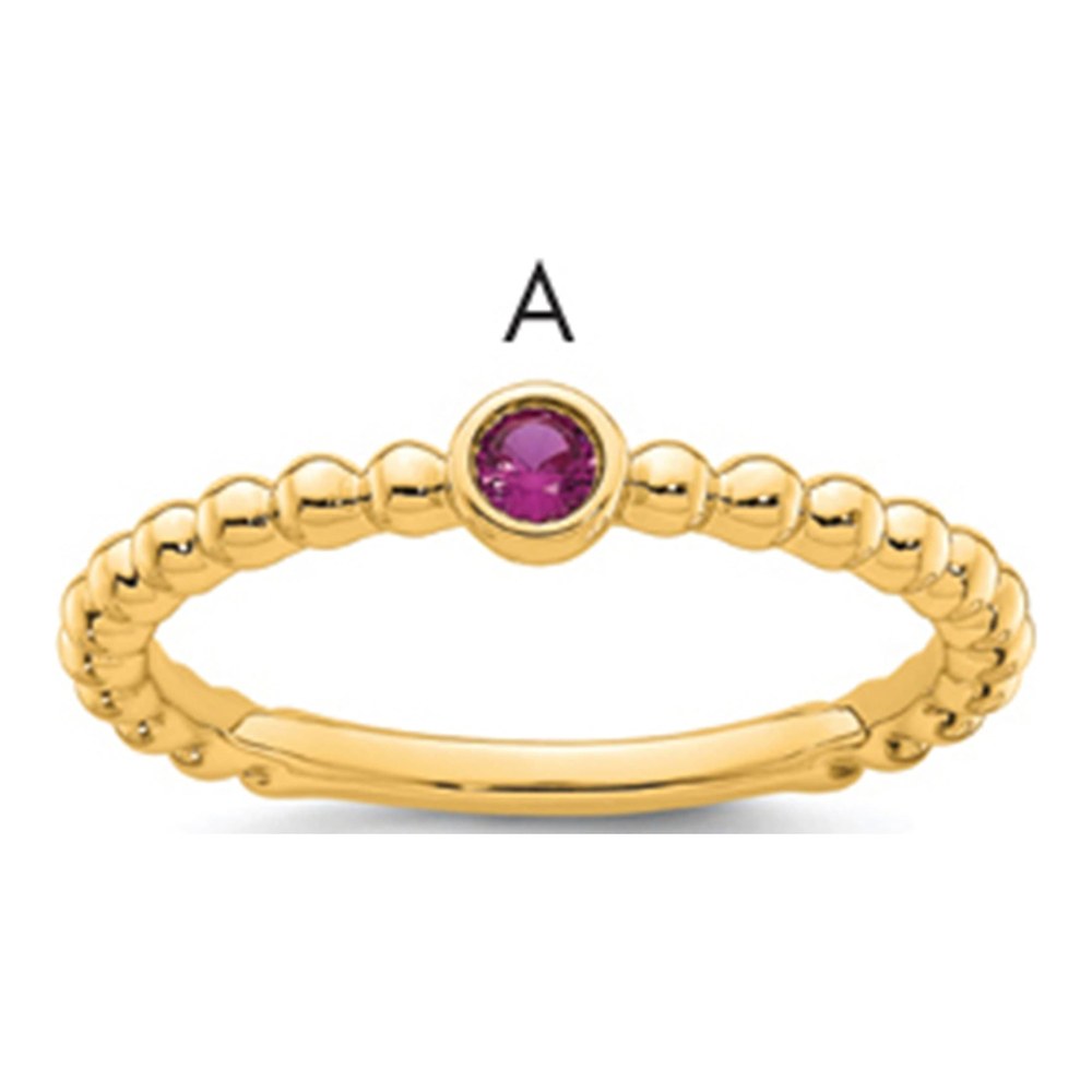14K 1 Genuine Birthstone Mother's Ring