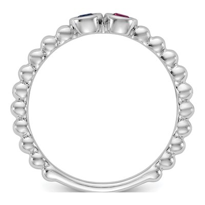 14K White Gold 2-Stone Mother's Ring Mounting – view 3
