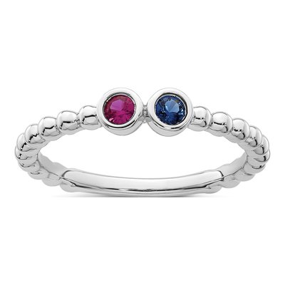 14K White Gold 2-Stone Mother's Ring – view 2
