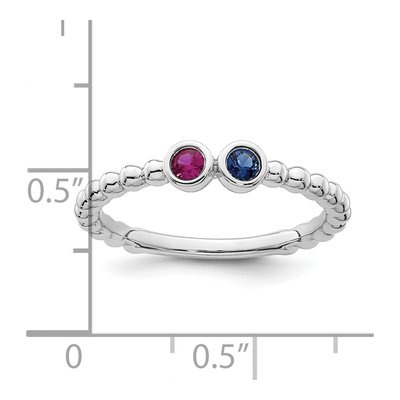 14K White Gold 2-Stone Mother's Ring – view 6
