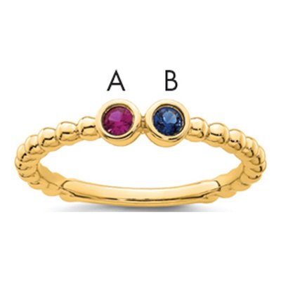 14K Yellow Gold Mother's Ring