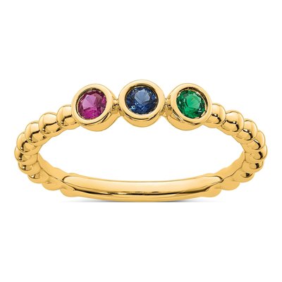 14K Yellow Gold 3-Stone Mother's Ring Mounting – view 2