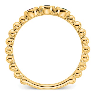 14K Yellow Gold 3-Stone Mother's Ring Mounting – view 3