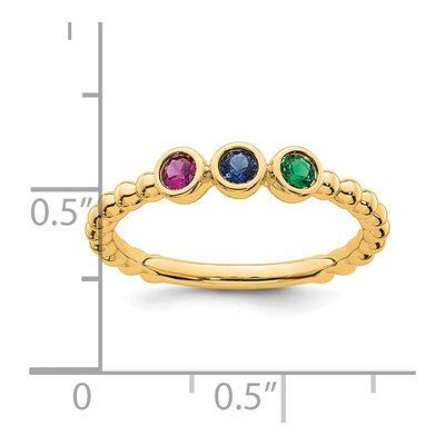 14K Yellow Gold 3-Stone Mother's Ring Mounting – view 6