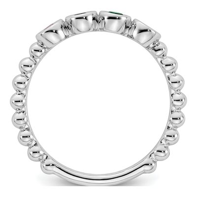 14K White Gold 4-Stone Mother's Ring – view 3