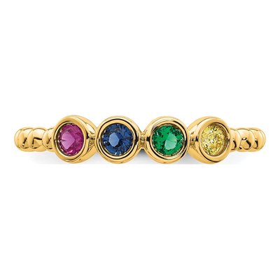 14K Yellow Gold 4-Stone Birthstone Mother's Ring – view 5