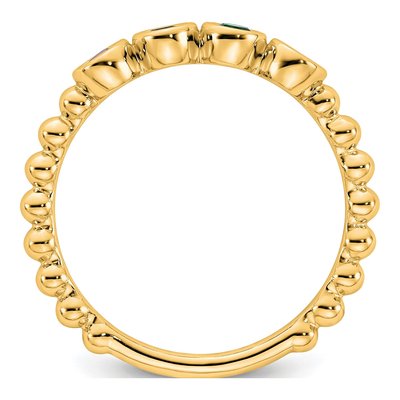 14K Yellow Gold Mother's 4-Birthstones Ring – view 3