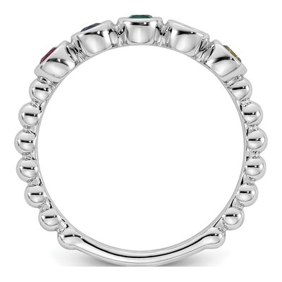 14K White Gold 5-Stone Mother's Ring – view 3