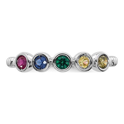 14K White Gold 5-Stone Mother's Ring – view 5