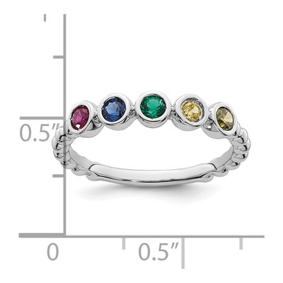 14K White Gold 5-Stone Mother's Ring – view 6